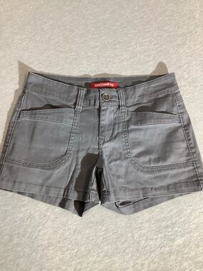 UNIONBAY Women's Gray Front-Pocket Cotton Shorts